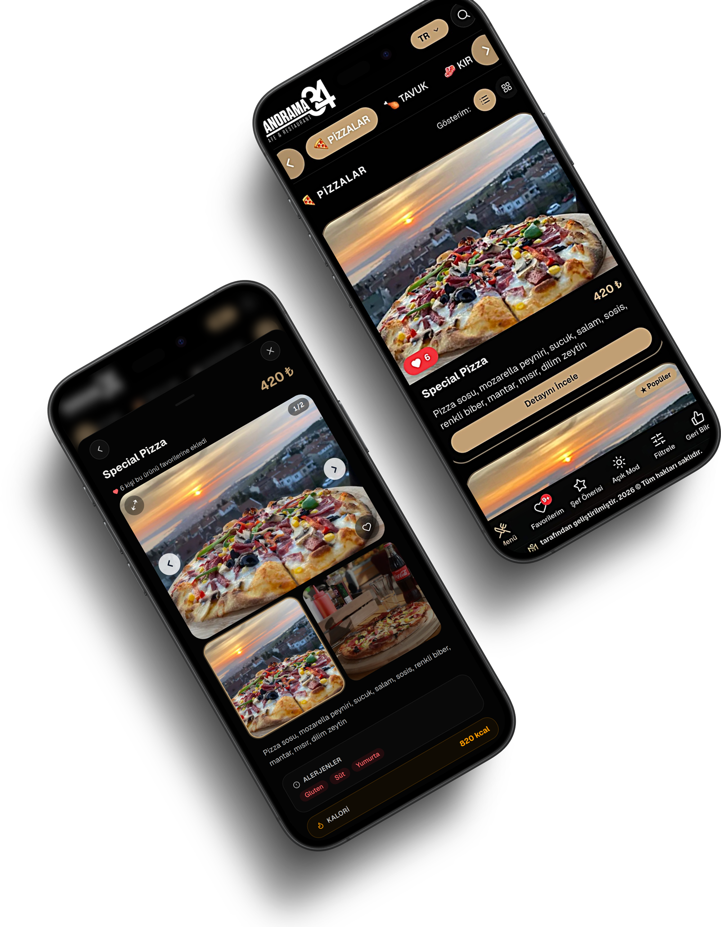 qr menu çoklu görünüm